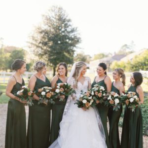 A group of bridesmaid with the bride